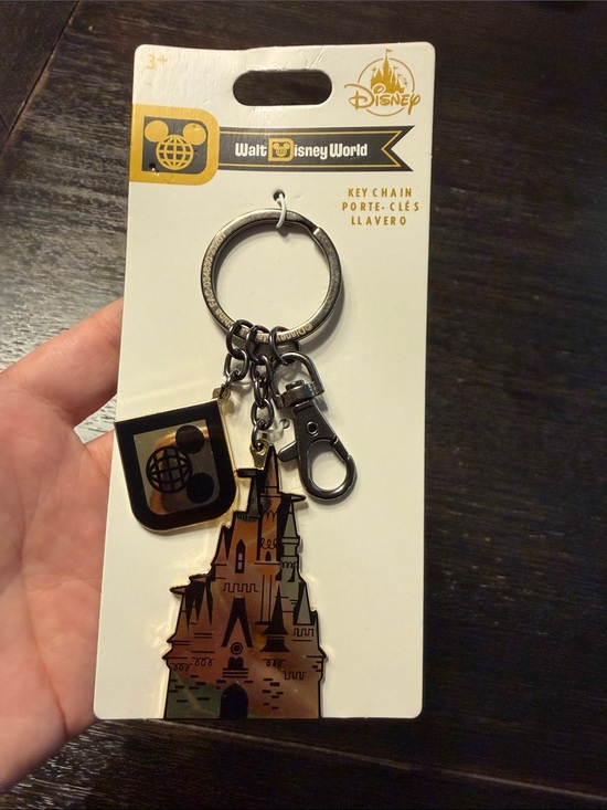 Disney Accessories - Disney Black & Gold Castle Keychain bag charm